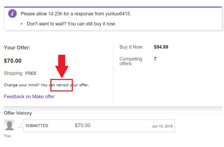 ebay retract offer